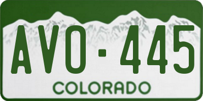 CO license plate AVO445