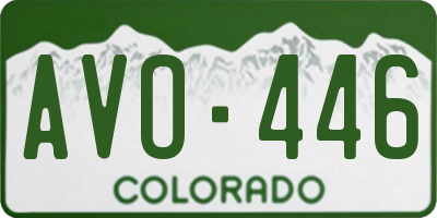CO license plate AVO446