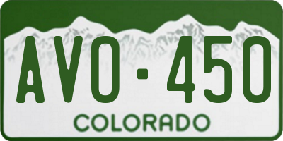 CO license plate AVO450