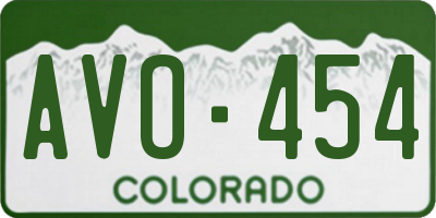 CO license plate AVO454