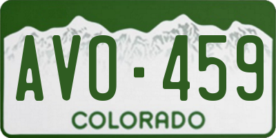 CO license plate AVO459