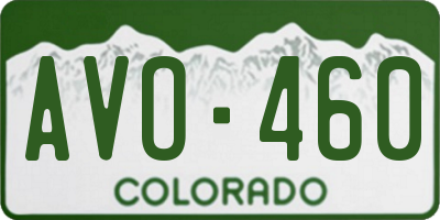 CO license plate AVO460