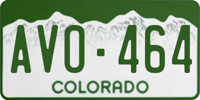 CO license plate AVO464