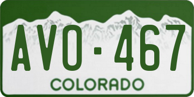 CO license plate AVO467