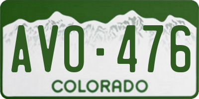 CO license plate AVO476