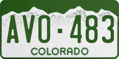 CO license plate AVO483