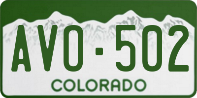 CO license plate AVO502