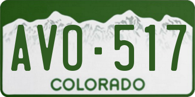 CO license plate AVO517