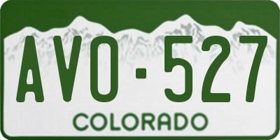 CO license plate AVO527