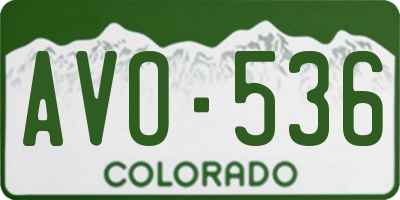 CO license plate AVO536