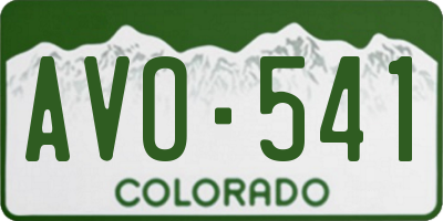 CO license plate AVO541