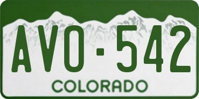 CO license plate AVO542