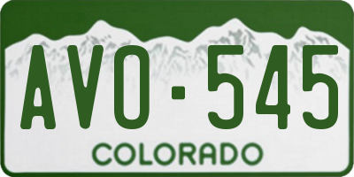 CO license plate AVO545