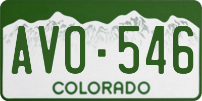 CO license plate AVO546