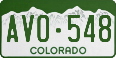 CO license plate AVO548