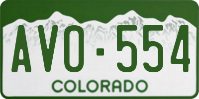 CO license plate AVO554