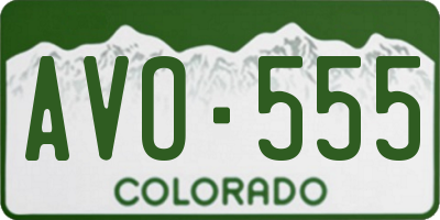 CO license plate AVO555