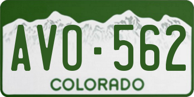 CO license plate AVO562