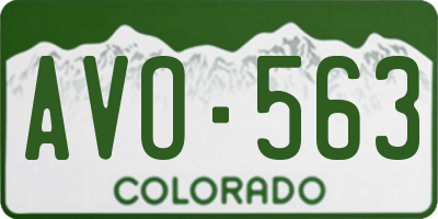 CO license plate AVO563