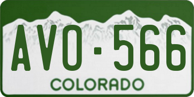 CO license plate AVO566