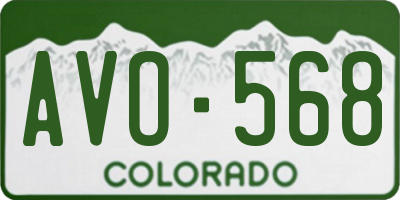 CO license plate AVO568