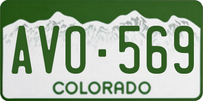 CO license plate AVO569