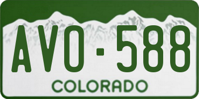 CO license plate AVO588
