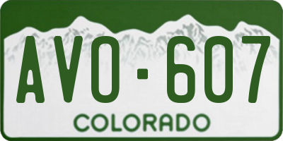 CO license plate AVO607
