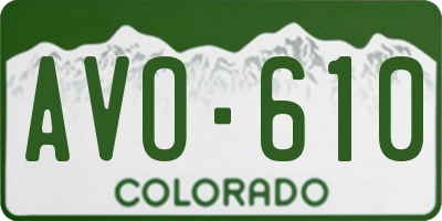 CO license plate AVO610