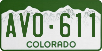 CO license plate AVO611