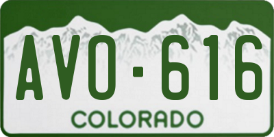 CO license plate AVO616