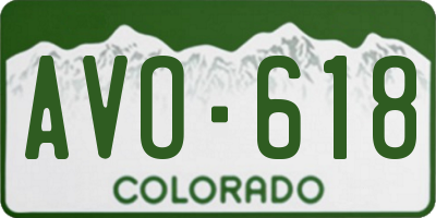 CO license plate AVO618