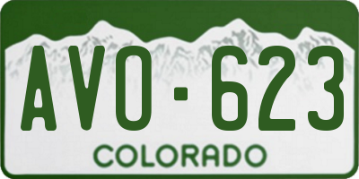 CO license plate AVO623