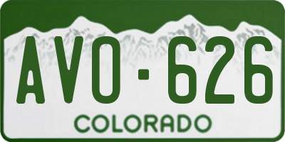 CO license plate AVO626