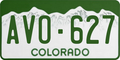 CO license plate AVO627