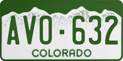 CO license plate AVO632