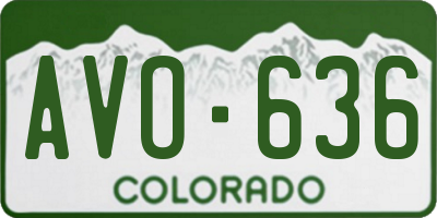 CO license plate AVO636