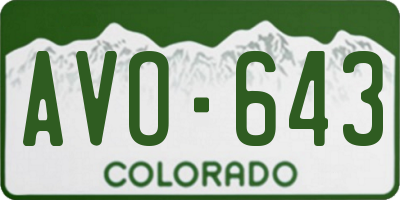 CO license plate AVO643
