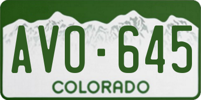 CO license plate AVO645
