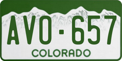 CO license plate AVO657