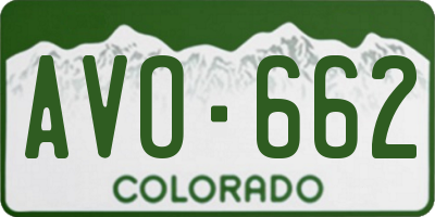 CO license plate AVO662