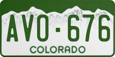 CO license plate AVO676