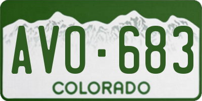 CO license plate AVO683