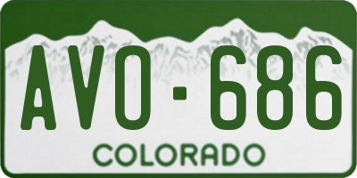 CO license plate AVO686