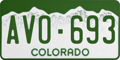 CO license plate AVO693