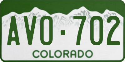 CO license plate AVO702