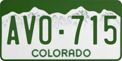 CO license plate AVO715