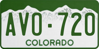 CO license plate AVO720