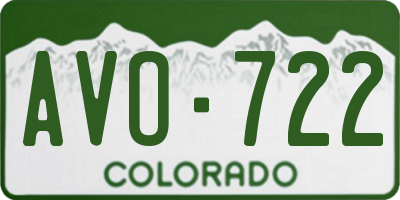 CO license plate AVO722