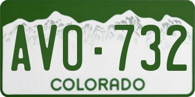 CO license plate AVO732